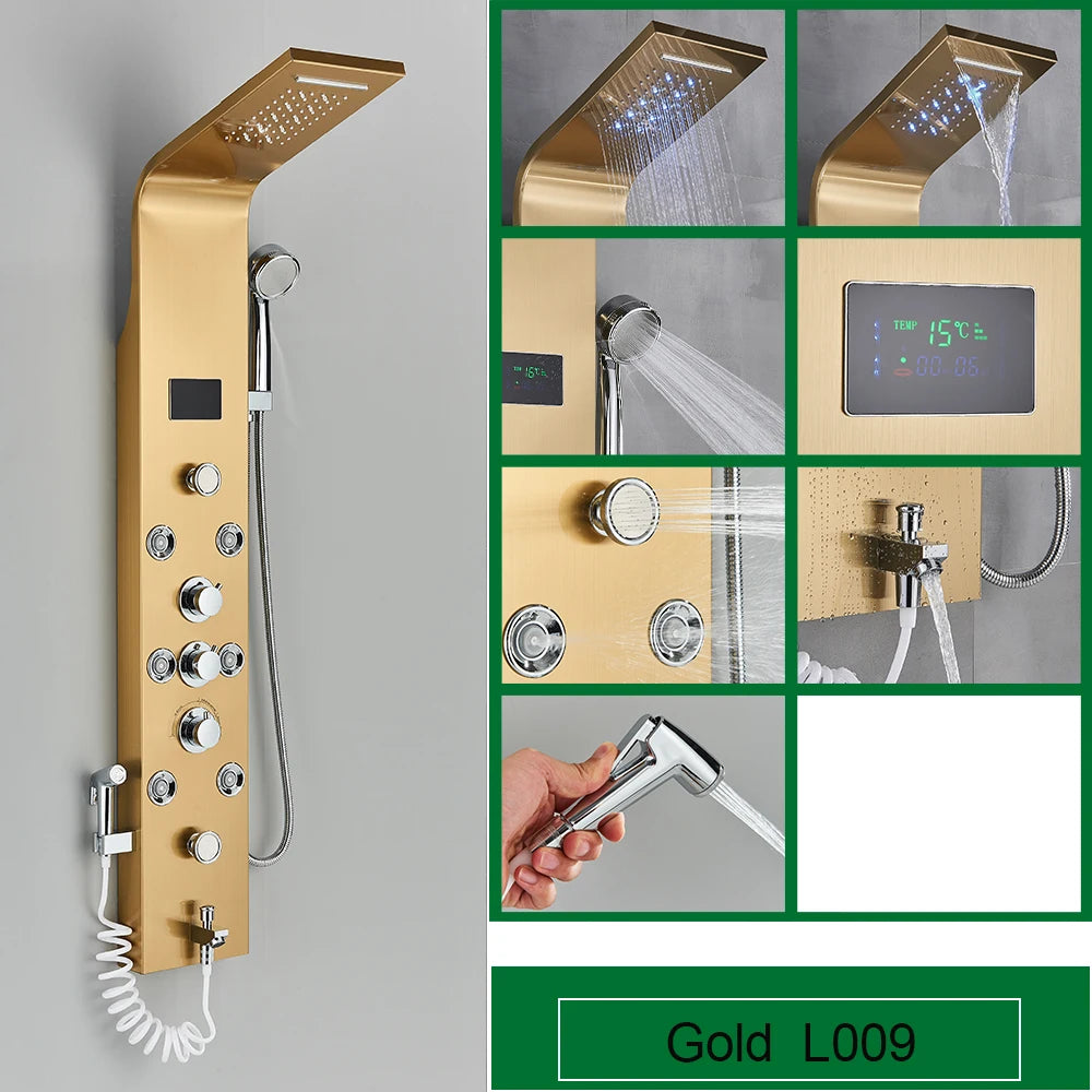 Panneau de Douche LED SPA avec Jets de Massage – Acier Inoxydable