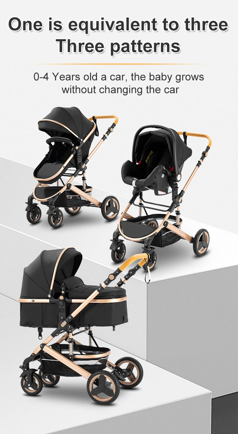 Poussette Bébé 3 en 1 YAZOCO – Siège Auto Inclus & Pack Complet