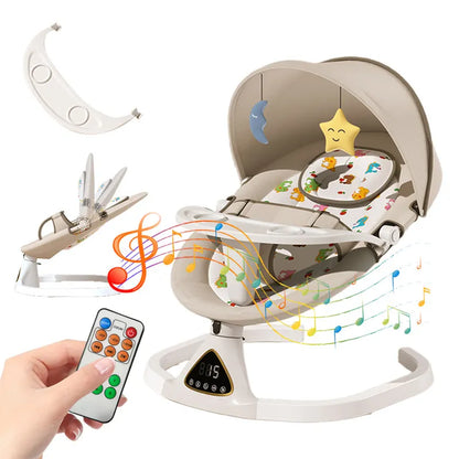 Chaise à Bascule Électrique Bébé avec Bluetooth & Télécommande
