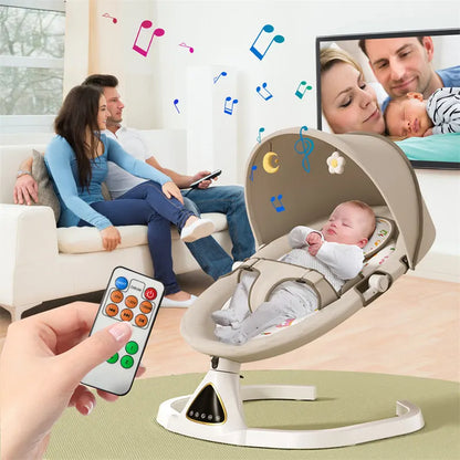 Chaise à Bascule Électrique Bébé avec Bluetooth & Télécommande