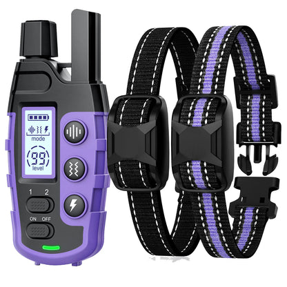 Collier d’entraînement électrique pour chien étanche avec télécommande WXRPET – Vibrations, bip et choc réglables