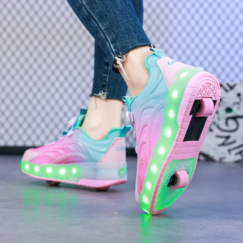 Chaussures LED pour Enfants – Respirantes, Unisexes et Confortables pour 7-14 Ans