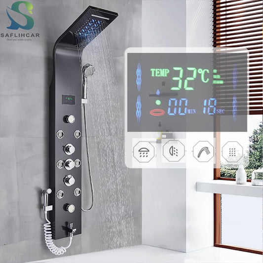 Panneau de douche – SPA, jets de massage, affichage LED, colonne en acier inoxydable