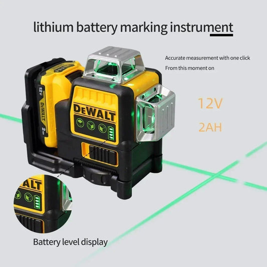 Niveau Laser Vert DEWALT – 12 Lignes, Auto-Nivelant ±4°, IP65, Batterie 12V