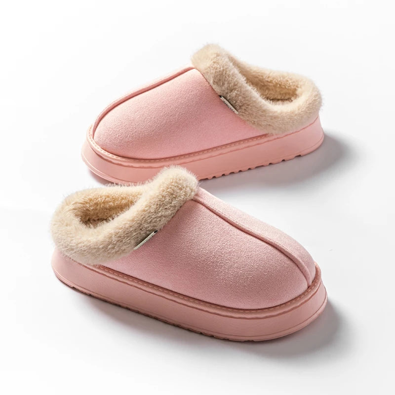 Pantoufles d’Intérieur unisexe – Chaudes, Confortables et Plates en Faux Daim