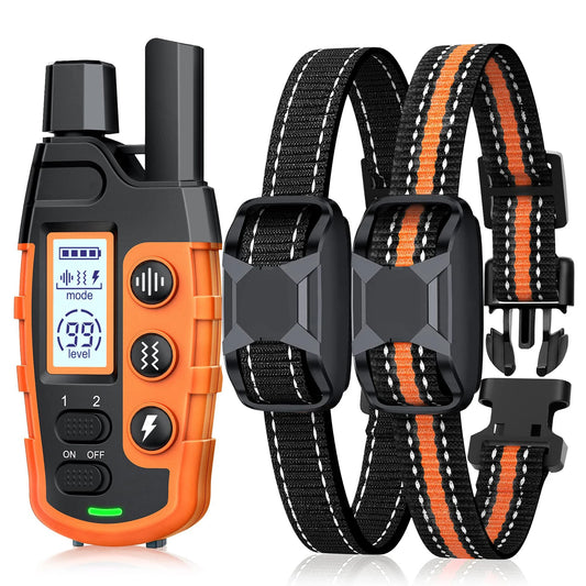 Collier d’entraînement électrique pour chien étanche avec télécommande WXRPET – Vibrations, bip et choc réglables