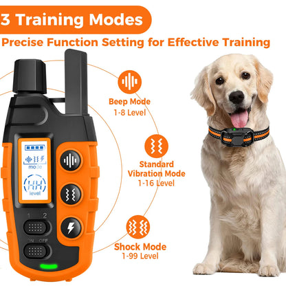 Collier d’entraînement électrique pour chien étanche avec télécommande WXRPET – Vibrations, bip et choc réglables