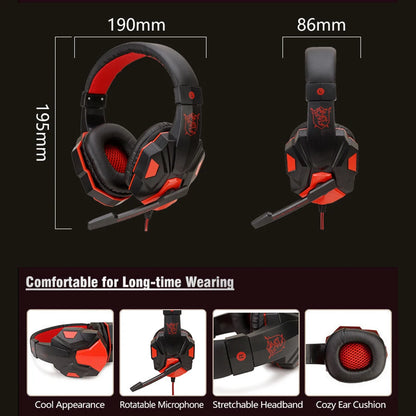 Casque Gaming Filaire 3.5mm avec Micro Ajustable - Basse Stéréo PC PS4 PS5 Xbox