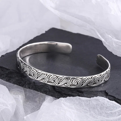 Bracelet Manchette Géométrique en Argent Sterling 925 – Ajustable et Tendance