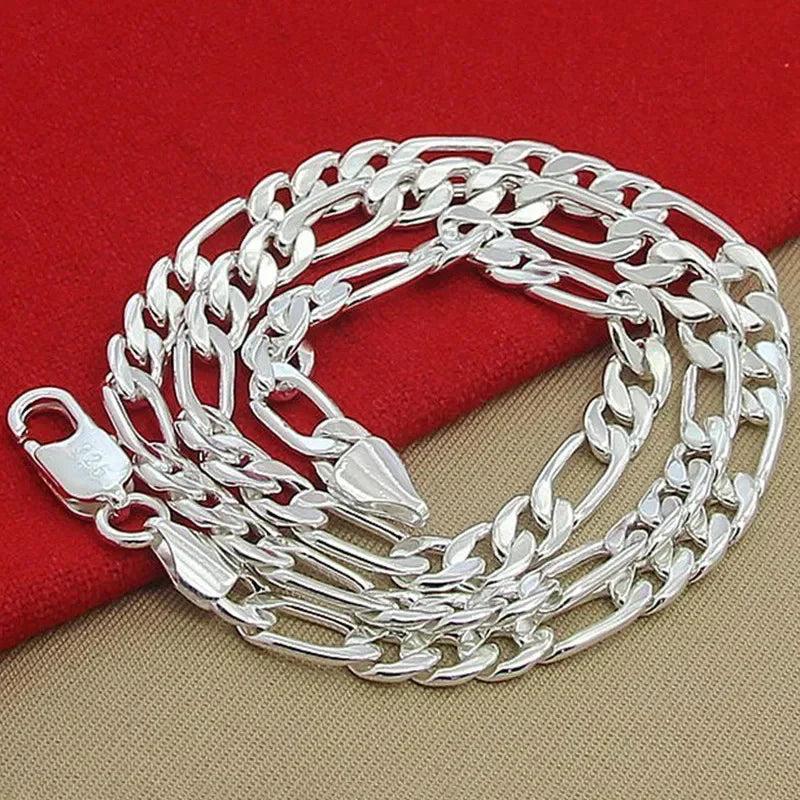 Collier Chaîne Argent 925 Homme - Chaîne Cubaine 12mm Tendance 45-75cm