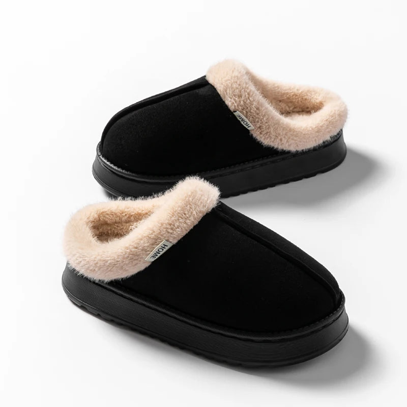 Pantoufles d’Intérieur unisexe – Chaudes, Confortables et Plates en Faux Daim