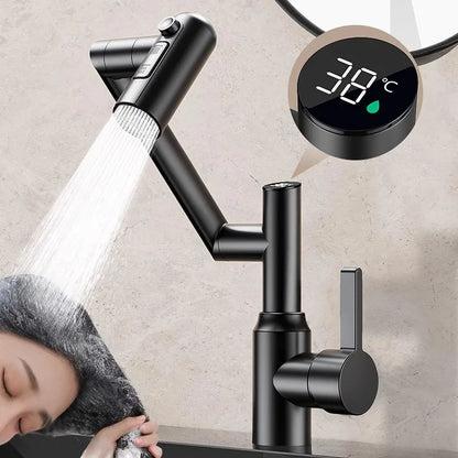Robinet LED 360° avec Affichage Numérique – Pulvérisateur Multifonction, Eau Chaude et Froide