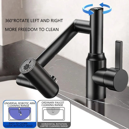 Robinet LED 360° avec Affichage Numérique – Pulvérisateur Multifonction, Eau Chaude et Froide