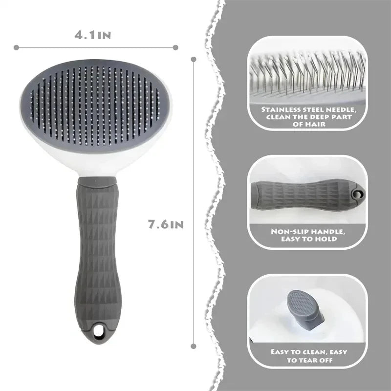 Brosse de toilettage pour animaux – Massage doux et élimination des poils