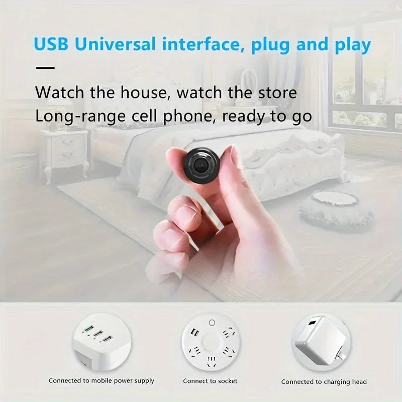 Caméra de Surveillance USB Portable – Wi-Fi et Montage Auto-adhésif
