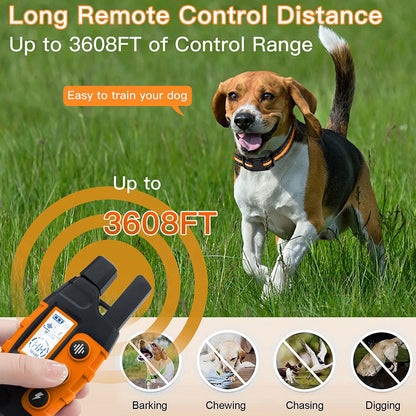 Collier d’entraînement électrique pour chien étanche avec télécommande WXRPET – Vibrations, bip et choc réglables
