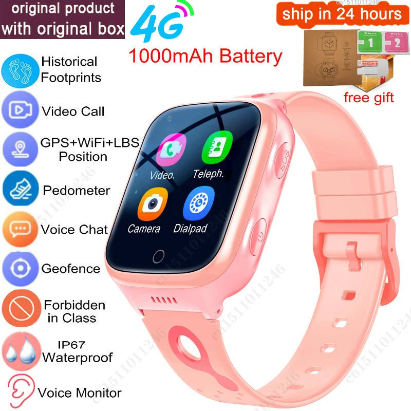 Montre Connectée GPS 4G Enfant - Appel Vidéo SOS Localisation