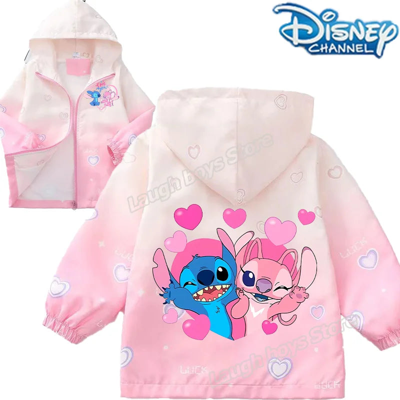 Veste Enfant Stitch Disney Fille - Manteau Léger Printemps Automne 4-12 ans