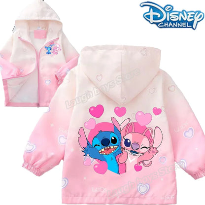 Veste Enfant Stitch Disney Fille - Manteau Léger Printemps Automne 4-12 ans