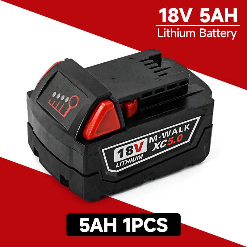 Batterie Lithium 18V 5.0Ah M-WALK – Remplacement pour Outils Milwaukee 18V Li-Ion