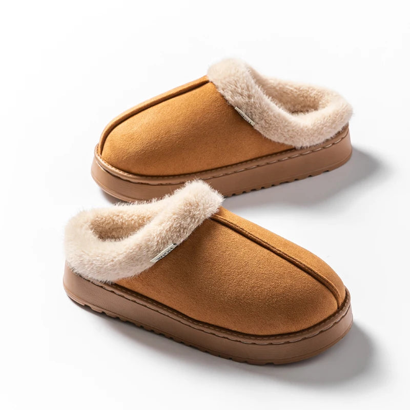 Pantoufles d’Intérieur unisexe – Chaudes, Confortables et Plates en Faux Daim