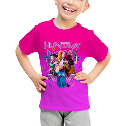 T-Shirt Enfant Chasseur de Démons KPop - Manches Courtes Imprimé Anime