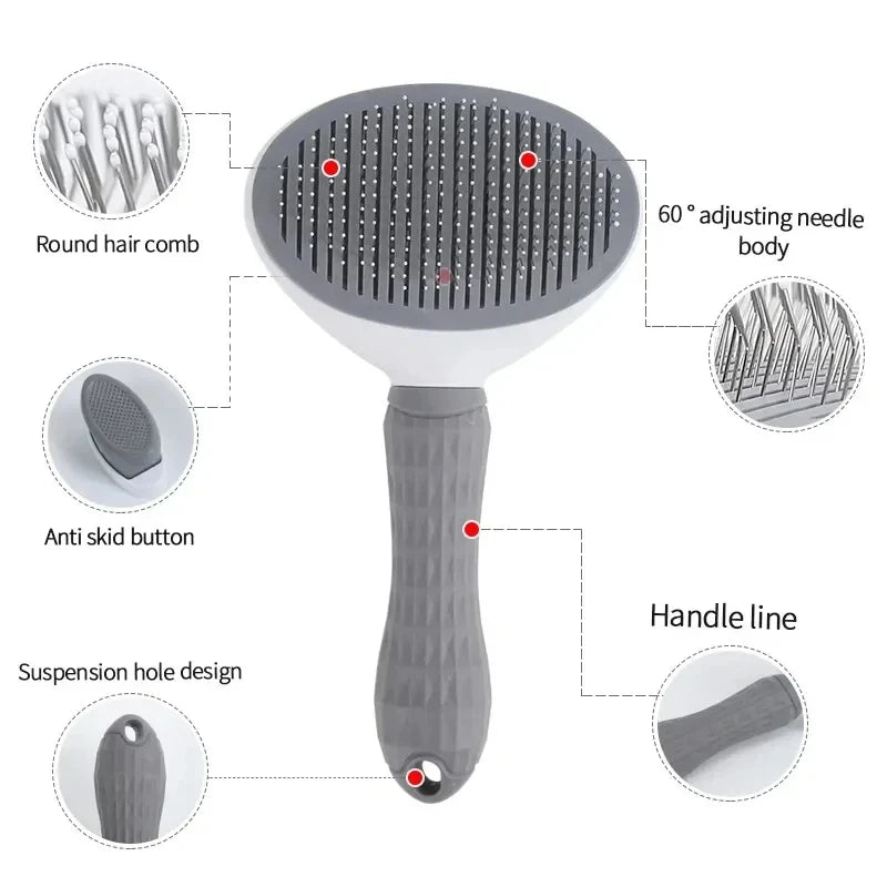 Brosse de toilettage pour animaux – Massage doux et élimination des poils