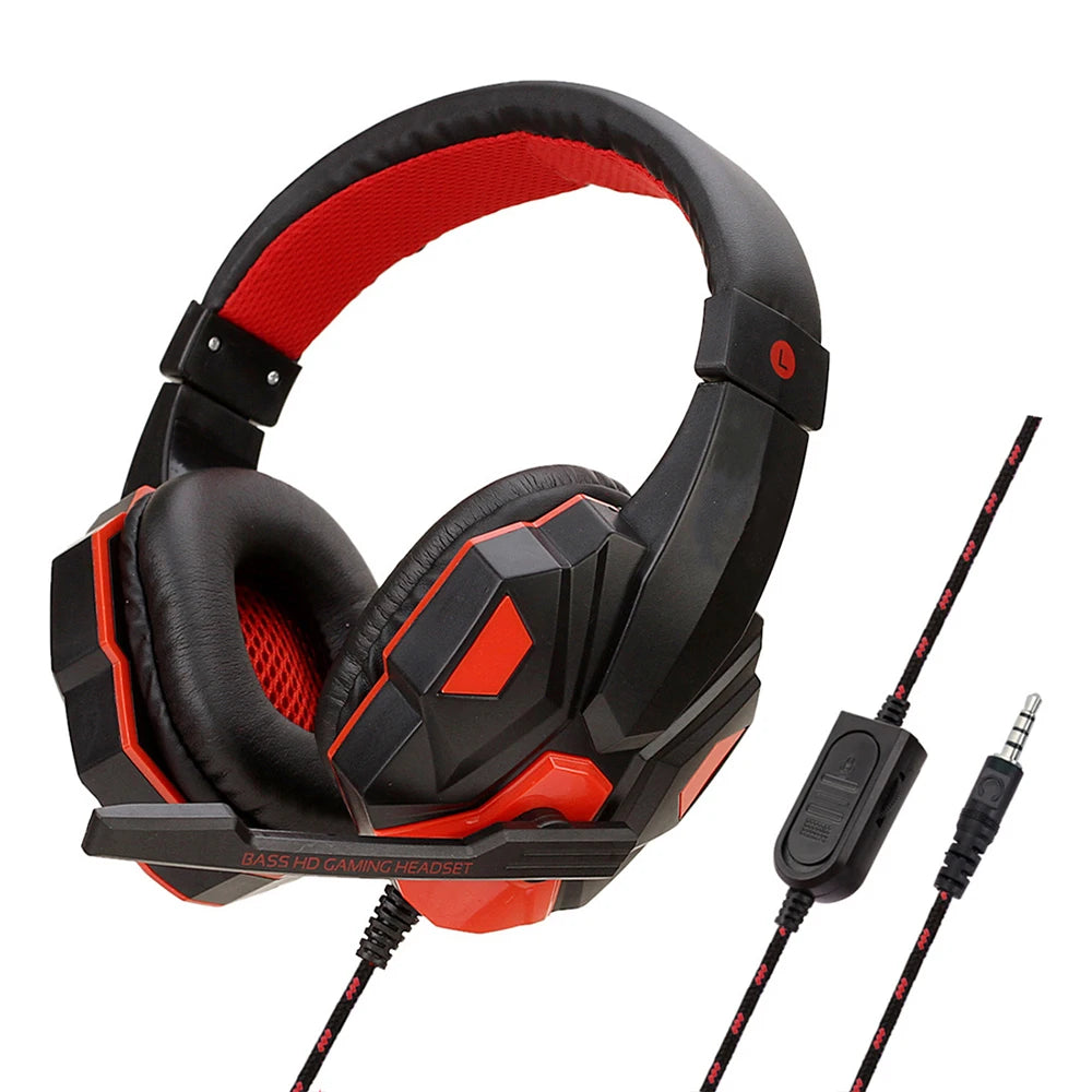 Casque Gaming Filaire 3.5mm avec Micro Ajustable - Basse Stéréo PC PS4 PS5 Xbox